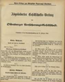 Abge&auml;nderter Gesellschaft Vertrag der Oldenburger Versicherungs= Gesellschaft