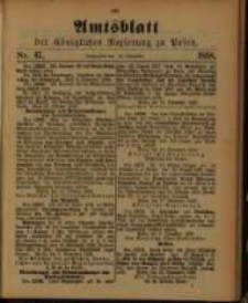 Amtsblatt der K&ouml;niglichen Regierung zu Posen. 1888.11.20 Nro.47