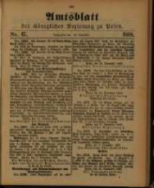 Amtsblatt der Königlichen Regierung zu Posen. 1888.11.20 Nro.47