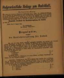 Au&szlig;erordentliche Beilage zum Amtsblatte der K&ouml;niiglichen Regierung