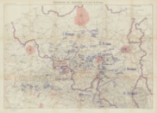 Die Grenzschlachten im Westen: mit vielen Skizzen im Text und zw&ouml;lf Karten. Operationen der deutschen 1, 2 und 3 Armee Bd.1 Karte 2