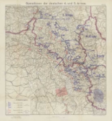 Die Grenzschlachten im Westen: mit vielen Skizzen im Text und zwölf Karten. Operationen der deutschen 4 und 5 Armee Bd.1 Karte 3