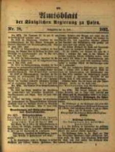 Amtsblatt der Königlichen Regierung zu Posen. 1892.07.12 Nro.28
