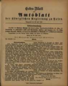 Extra - Blatt zum Amtsblatt der Königlichen Regierung zu Posen... 29. Juli 1892