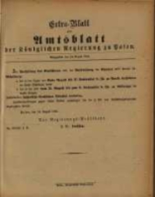 Extra - Blatt zum Amtsblatt der K&ouml;niglichen Regierung zu Posen