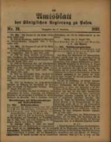 Amtsblatt der Königlichen Regierung zu Posen. 1892.09.27 Nro.39