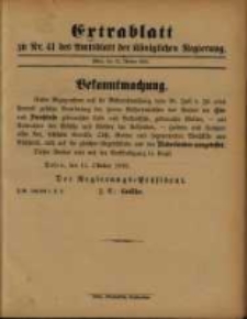 Extrablatt zu Nr. 41 des Amtsblatt der Königlichen Regierung...12 October 1892