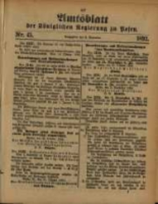 Amtsblatt der Königlichen Regierung zu Posen. 1892.11.08 Nro.45