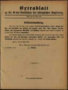 Extrablatt zu Nr. 10 des Amtsblatt der K&ouml;niglichen Regierung. Posen, den 10. M&auml;rz 1893