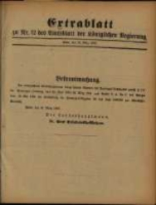 Extrablatt zu Nr. 12 des Amtsblatt der K&ouml;niglichen Regierung. Posen, den 20. M&auml;rz 1893