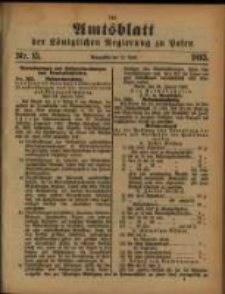 Amtsblatt der K&ouml;niglichen Regierung zu Posen. 1893.04.11 Nro.15