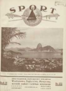 Sport Wodny: dwutygodnik poświęcony sprawom wioślarstwa, żeglarstwa, pływactwa, turystyki wodnej i jachtingu motorowego 1934.12 R.10 Nr22