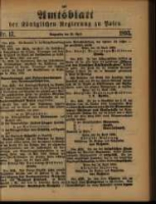 Amtsblatt der K&ouml;niglichen Regierung zu Posen. 1893.04.25 Nro.17