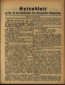 Extrablatt zu Nr. 23 des Amtsblatt der K&ouml;niglichen Regierung. Posen, den 10. Juni 1893