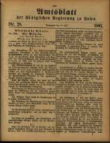 Amtsblatt der K&ouml;niglichen Regierung zu Posen. 1893.07.11 Nro.28
