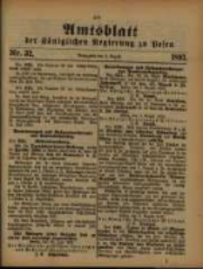 Amtsblatt der K&ouml;niglichen Regierung zu Posen. 1893.08.08 Nro.32