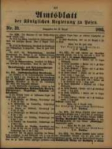 Amtsblatt der K&ouml;niglichen Regierung zu Posen. 1893.08.15 Nro.33