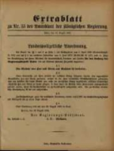 Extrablatt zu Nr. 33 des Amtsblatt der Königlichen Regierung. Posen, den 19. August 1893