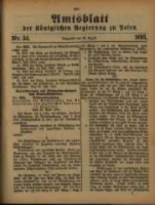 Amtsblatt der K&ouml;niglichen Regierung zu Posen. 1893.08.15 Nro.34