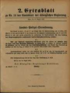 2. Extrablatt zu Nr. 34 des Amtsblatt der K&ouml;niglichen Regierung. Posen, den 23. August 1893