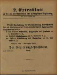 Extrablatt zu Nr. 35 des Amtsblatt der K&ouml;niglichen Regierung. Posen, den 1. September 1893