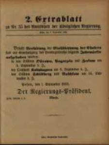 Extrablatt zu Nr. 35 des Amtsblatt der Königlichen Regierung. Posen, den 1. September 1893