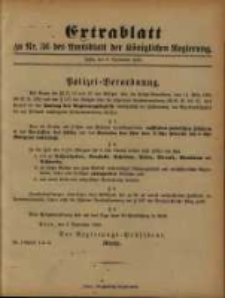 Extrablatt zu Nr. 36 des Amtsblatt der K&ouml;niglichen Regierung. Posen, den 8. September 1893