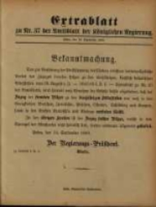 Extrablatt zu Nr. 37 des Amtsblatt der Königlichen Regierung. Posen, den 14. September 1893