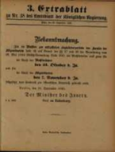 Extrablatt zu Nr. 38 des Amtsblatt der K&ouml;niglichen Regierung. Posen, den 25. September 1893