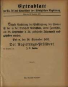 Extrablatt zu Nr. 38 des Amtsblatt der K&ouml;niglichen Regierung. Posen, den 20. September 1893