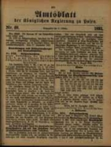 Amtsblatt der K&ouml;niglichen Regierung zu Posen. 1893.09.26 Nro.40