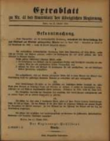 Extrablatt zu Nr. 41 des Amtsblatt der K&ouml;niglichen Regierung. Posen, den 13. October 1893