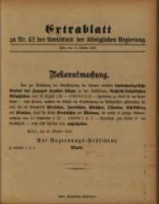 Extrablatt zu Nr. 42 des Amtsblatt der K&ouml;niglichen Regierung. Posen, den 17. October 1893