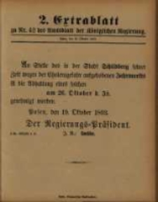 Extrablatt zu Nr. 42 des Amtsblatt der K&ouml;niglichen Regierung. Posen, den 19. October 1893
