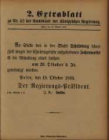 Extrablatt zu Nr. 42 des Amtsblatt der Königlichen Regierung. Posen, den 19. October 1893