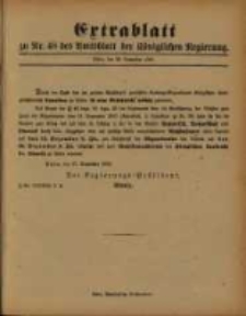 Extrablatt zu Nr. 48 des Amtsblatt der K&ouml;niglichen Regierung. Posen, den 28. October 1893