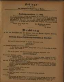 Beilage zum Amtsblatt der K&ouml;niglichen Regierung zu Posen