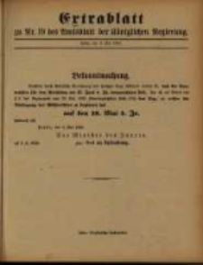 Extrablatt zu Nr. 19 des Amtsblatt der K&ouml;niglichen Regierung. Posen, den 9. Mai 1893