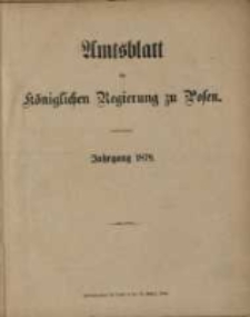 Amtsblatt der K&ouml;niglichen Regierung zu Posen. 1879.01.01 Nro.1