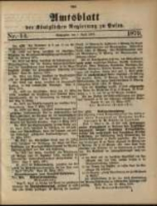 Amtsblatt der K&ouml;niglichen Regierung zu Posen. 1879.04.01 Nro.14