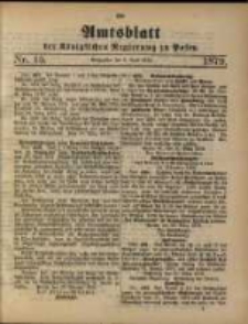 Amtsblatt der K&ouml;niglichen Regierung zu Posen. 1879.04.08 Nro.15
