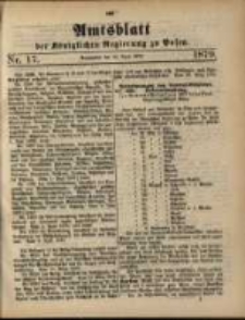 Amtsblatt der K&ouml;niglichen Regierung zu Posen. 1879.04.22 Nro.17