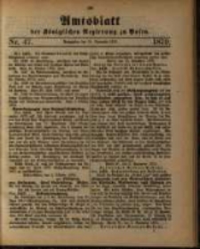 Amtsblatt der K&ouml;niglichen Regierung zu Posen. 1879.11.18 Nro.47