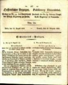 Oeffentlicher Anzeiger. 1829.08.25 Nro.34