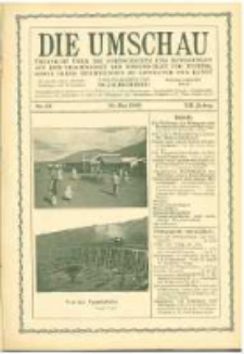 Die Umschau: &uuml;bersicht &uuml;ber die Fortschritte und Bewegungen auf dem Gesamtgebiet der Wissenschaft, Technik, Litteratur und Kunst. 1908.05.30 Jg.12 Nr.22