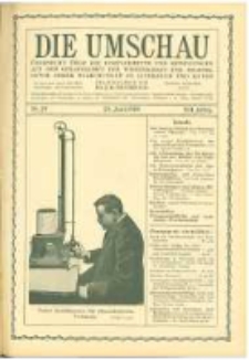 Die Umschau: &uuml;bersicht &uuml;ber die Fortschritte und Bewegungen auf dem Gesamtgebiet der Wissenschaft, Technik, Litteratur und Kunst. 1908.06.20 Jg.12 Nr.25