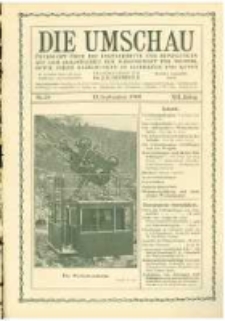 Die Umschau: &uuml;bersicht &uuml;ber die Fortschritte und Bewegungen auf dem Gesamtgebiet der Wissenschaft, Technik, Litteratur und Kunst. 1908.09.19 Jg.12 Nr.38