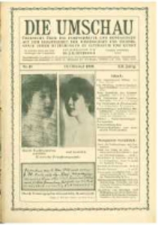 Die Umschau: &uuml;bersicht &uuml;ber die Fortschritte und Bewegungen auf dem Gesamtgebiet der Wissenschaft, Technik, Litteratur und Kunst. 1908.10.10 Jg.12 Nr.41