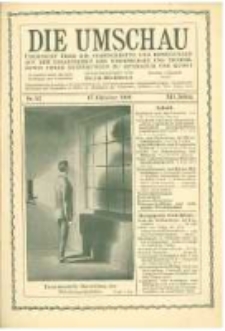 Die Umschau: &uuml;bersicht &uuml;ber die Fortschritte und Bewegungen auf dem Gesamtgebiet der Wissenschaft, Technik, Litteratur und Kunst. 1908.10.17 Jg.12 Nr.42