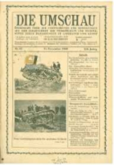 Die Umschau: &uuml;bersicht &uuml;ber die Fortschritte und Bewegungen auf dem Gesamtgebiet der Wissenschaft, Technik, Litteratur und Kunst. 1908.11.21 Jg.12 Nr.47